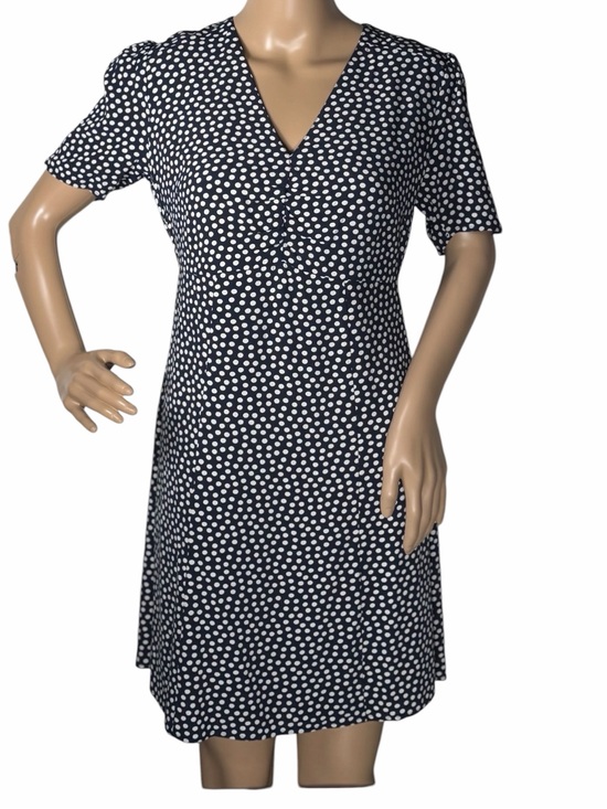 Boden Dresses & Skirts - Boden “Jemima” Ruched Short Sleeved Dress Navy & White Polka Dot. Size 2P. NWOT
